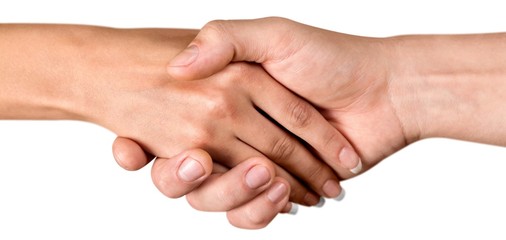 Closeup of Two People Shaking Hands