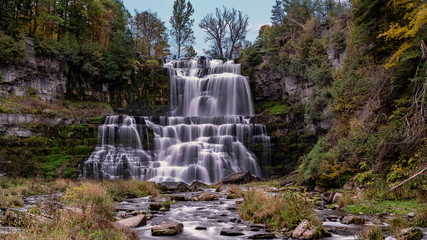 16:9 Scenic View of Chittenango Falls, is Located in Cazenovia, New York, USA - A Beautiful Travel Destination