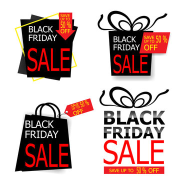 black friday sale price tag and label