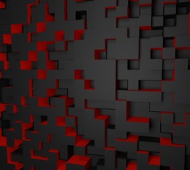 red and black abstract cube wallpaper. red and black abstract background cube. abstract background.