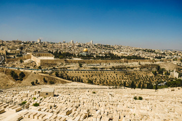Panoramic view on the old city Jerusalem. Israel