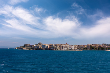 Naklejka premium The historic town of Corfu island, Greece, under a glorious sky