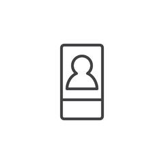 Hotel keycard outline icon. linear style sign for mobile concept and web design. Plastic card key simple line vector icon. Symbol, logo illustration. Pixel perfect vector graphics