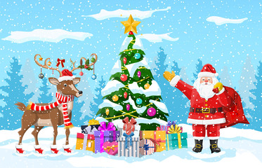 Christmas santa claus reindeer