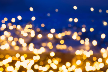 blue and golden abstract bokeh background