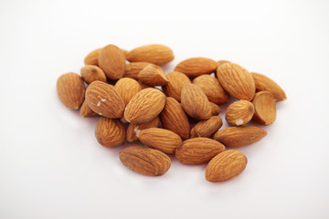 Almond at white background