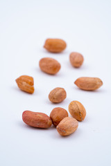 peanuts on white background
