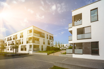 Fototapeta na wymiar Modern residential area with apartment buildings in a new urban development