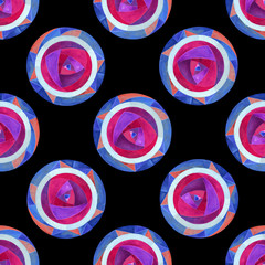 Watercolor abstract circles seamless pattern. Hand painted modern polka dots texture for surface design, textile, wrapping paper, wallpaper, phone case print, fabric.