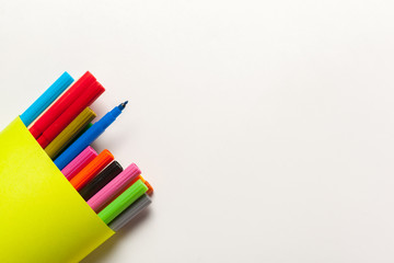Fototapeta premium Colorful Felt Tip Pens isolated on a white background close up