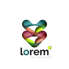 Abstract geometric logo created with overlapping smooth shapes