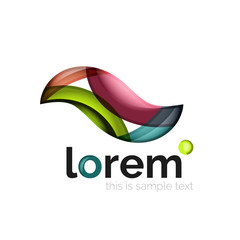 Abstract geometric logo created with overlapping smooth shapes