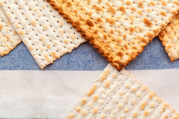 matzo flatbread for Jewish high holiday celebrations on the table