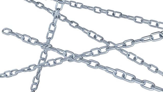 Five rotating Chains locking the screen