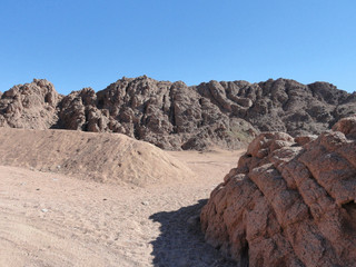 Fototapeta na wymiar Rocky desert in the Sharm el-Sheikh in Egypt