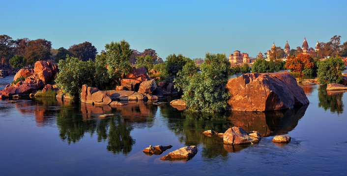 Temple in Orchha in Madhya Pradesh, India