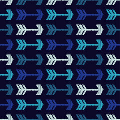 Seamless pattern in decorative arrow. Vector pattern. Mosaic texture. Brushwork. Hand hatching. Scribble texture. Can be used for wallpaper, textile, invitation card, wrapping, web page background.
