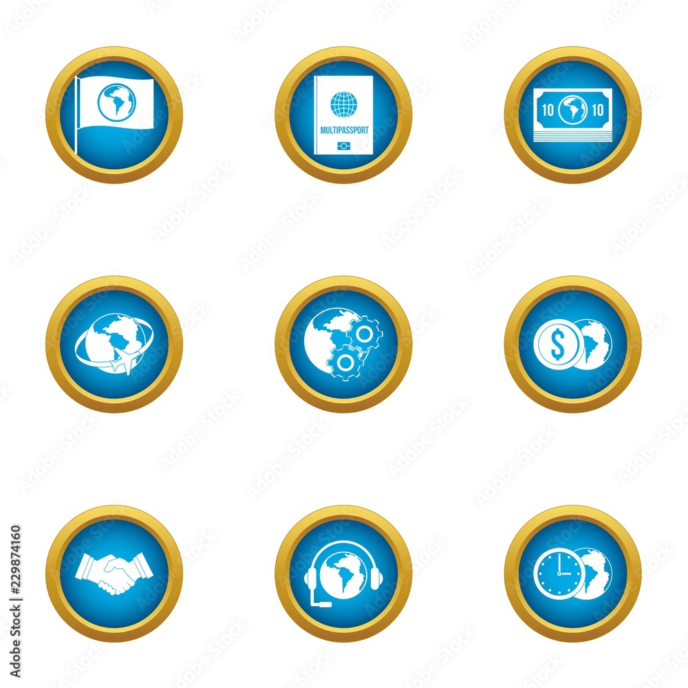 Poster without boundaries icons set. flat set of 9 without boundaries vector icons for web isolated on whit