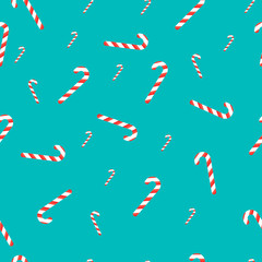 Seamless background with Christmas candies. Vector illustration.