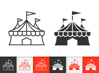 Circus Tent simple black line vector icon