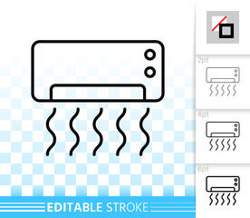 Air Conditioner simple black line vector icon