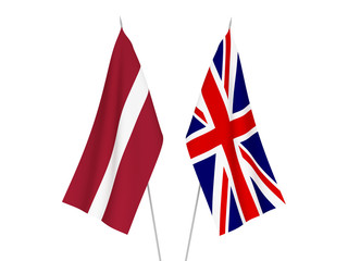 Obraz na płótnie Canvas Great Britain and Latvia flags
