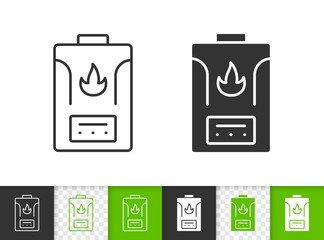 Gas Boiler simple black line vector icon
