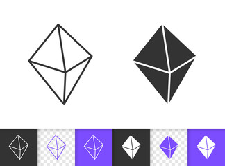 Crystal simple black line vector icon