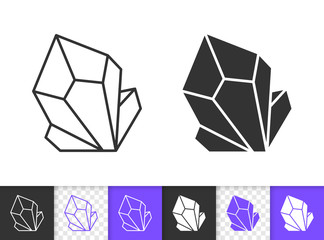 Crystal simple black line vector icon