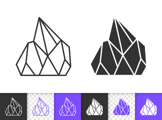 Crystal simple black line vector icon