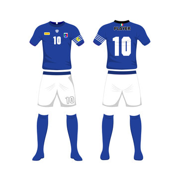 Uniform of football Italy sport design template.Sport uniform in front and back view.