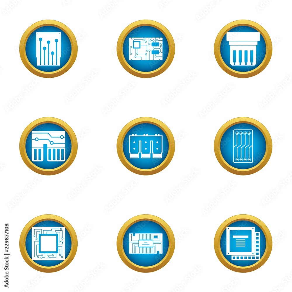 Poster soldering scheme icons set. flat set of 9 soldering scheme vector icons for web isolated on white ba