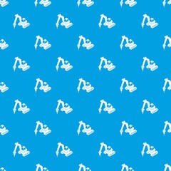 Drill tractor pattern vector seamless blue repeat for any use