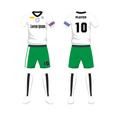 Uniform of football sport design template. Sport uniform in front and back view.