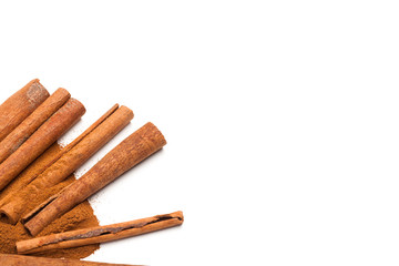 cinnamon isolated on white background