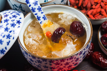 Peach gum and tremella soup