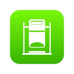 Swinging trashcan icon digital green for any design isolated on white vector illustration