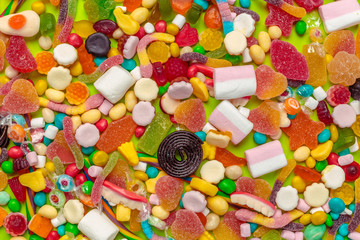 Fototapeta na wymiar closeup of mixed candies