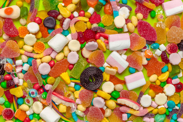 closeup of mixed candies