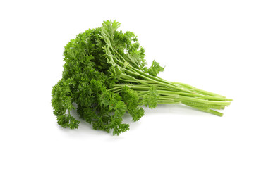 Fresh aromatic parsley on white background