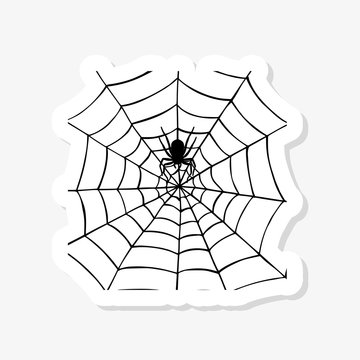 Scary spider web background. Sticker