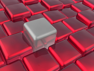 Obraz premium Red and grey cubes