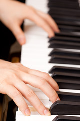 Fototapeta premium piano keys- black and white