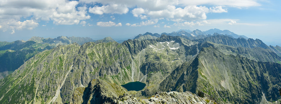 Panoramic view on High Tatra mountains