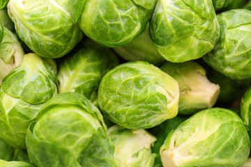 Fresh brussels sprouts, closeup