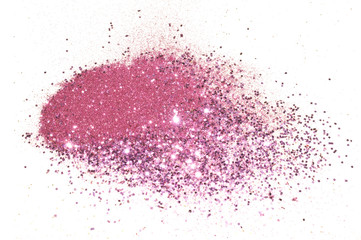 Purple glitter sparkles on white background in vintage colors. Can be used as place for text, for greeting or invitation cards, fashion magazines, web sites etc.