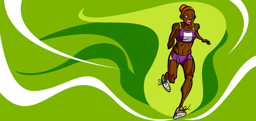 Female athlete running