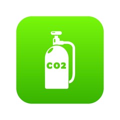 Paintball carbon dioxide canister icon green vector isolated on white background