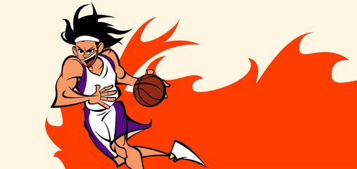 Man playing basketball