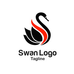 Naklejka premium Swan Logo Logo Template